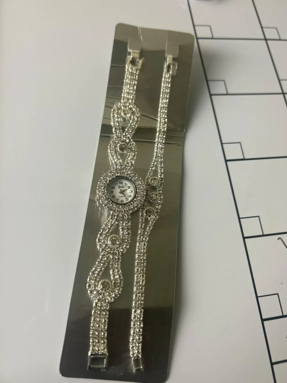 Women's Silver Crystal Bracelet Watch - Elegant Sparkle